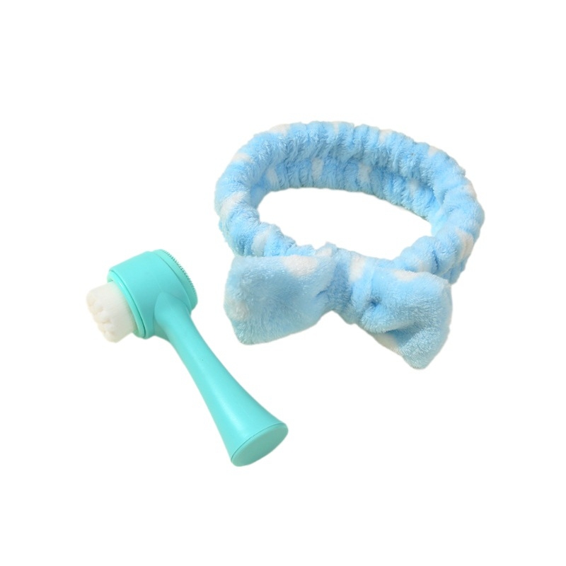 Siyu Dvojstranná ručná čistiaca kefka na tvár, ručná, neelektrická, pre všetky typy pleti