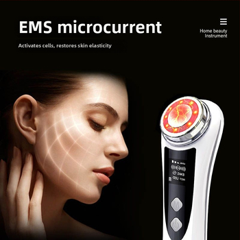 Prenosné domáce elektrické zariadenie na čistenie tváre s teplým svetlom a farebným svetlom pre omladenie pleti, lifting a masáž tváre — negatívne ióny, proti vráskam, obnova pokožky; vstavaná batéria 500-800 mAh; IPX0