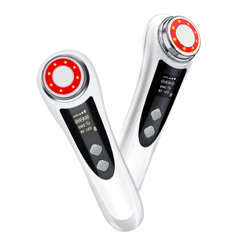 Prenosné domáce elektrické zariadenie na čistenie tváre s teplým svetlom a farebným svetlom pre omladenie pleti, lifting a masáž tváre — negatívne ióny, proti vráskam, obnova pokožky; vstavaná batéria 500-800 mAh; IPX0