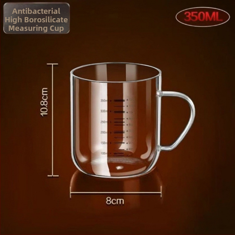 Pohár z borosilikátového skla, vysoká teplotná odolnosť, graduovaná stupnica, trojuholníkový tvar, s viečkom