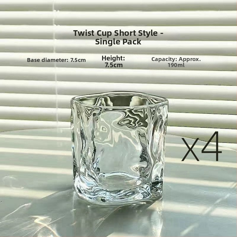 Pohár zo skla v štýle Ins so slamkou, sklo s vysokou borosilikátovou odolnosťou, okrúhly tvar, ľadovcová textúra, prenosný