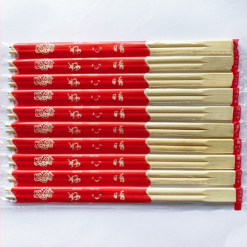 Jednorázové bambusové chopsticks s integrovaným dvojitým dizajnom, guľatý profil