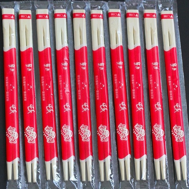 Jednorázové bambusové chopsticks s integrovaným dvojitým dizajnom, guľatý profil
