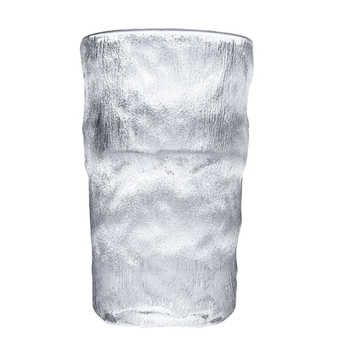 Pohár na vodu zo skla soda-lime, moderný a jednoduchý štýl, bez držadla, vzor ľadovcový (glacier), jednovrstvá konštrukcia, hmotnosť 0,3 kg
