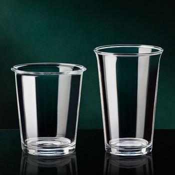 Šálka na kávu v tvare sudu z tepelne odolného skla – minimalistický dizajn bez rúčky, jednovrstvá, výška 11 cm, priehľadné sklo