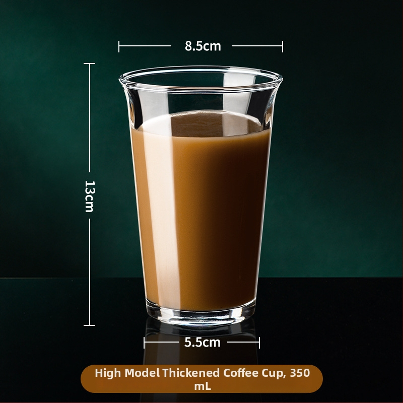 Šálka na kávu v tvare sudu z tepelne odolného skla – minimalistický dizajn bez rúčky, jednovrstvá, výška 11 cm, priehľadné sklo
