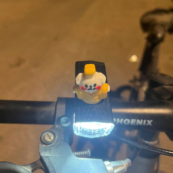 Предна велосипедна светлина за нощно каране — сладък карикатурен дизайн, съвместима с планински пътища (Модел: ltao1025187043; Тип светлина: предна; За: нощно каране; Функция: предупредителна светлина)