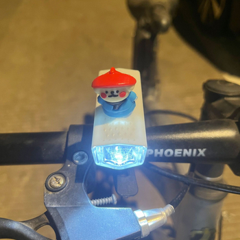 Предна велосипедна светлина за нощно каране — сладък карикатурен дизайн, съвместима с планински пътища (Модел: ltao1025187043; Тип светлина: предна; За: нощно каране; Функция: предупредителна светлина)