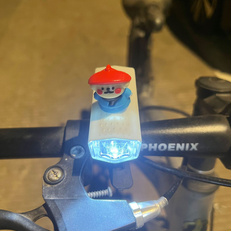 Предна велосипедна светлина за нощно каране — сладък карикатурен дизайн, съвместима с планински пътища (Модел: ltao1025187043; Тип светлина: предна; За: нощно каране; Функция: предупредителна светлина)