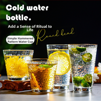 Sklenený pohár na pivo v japonskom štýle s brúsenou textúrou, bez rúčky, sodálime sklo, jeden kus, možnosť potlače loga