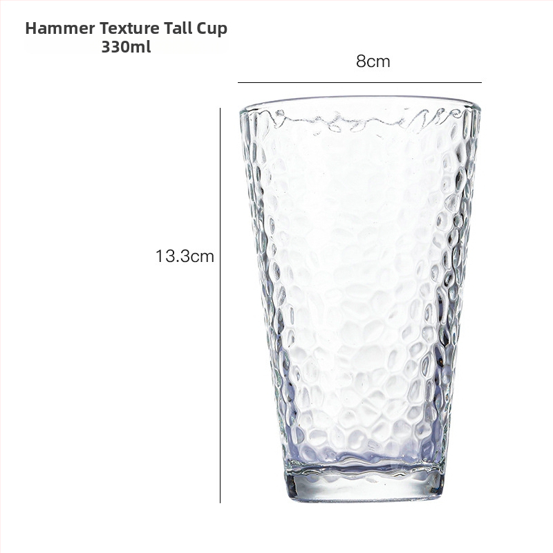 Sklenený pohár na pivo v japonskom štýle s brúsenou textúrou, bez rúčky, sodálime sklo, jeden kus, možnosť potlače loga