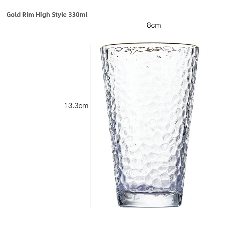 Sklenený pohár na pivo v japonskom štýle s brúsenou textúrou, bez rúčky, sodálime sklo, jeden kus, možnosť potlače loga