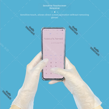 Blue Guard jednorazové vinilové rukavice, vodotesné, potravinárskej kvality, na lekárske, potravinárske a priemyselné použitie, priehľadné