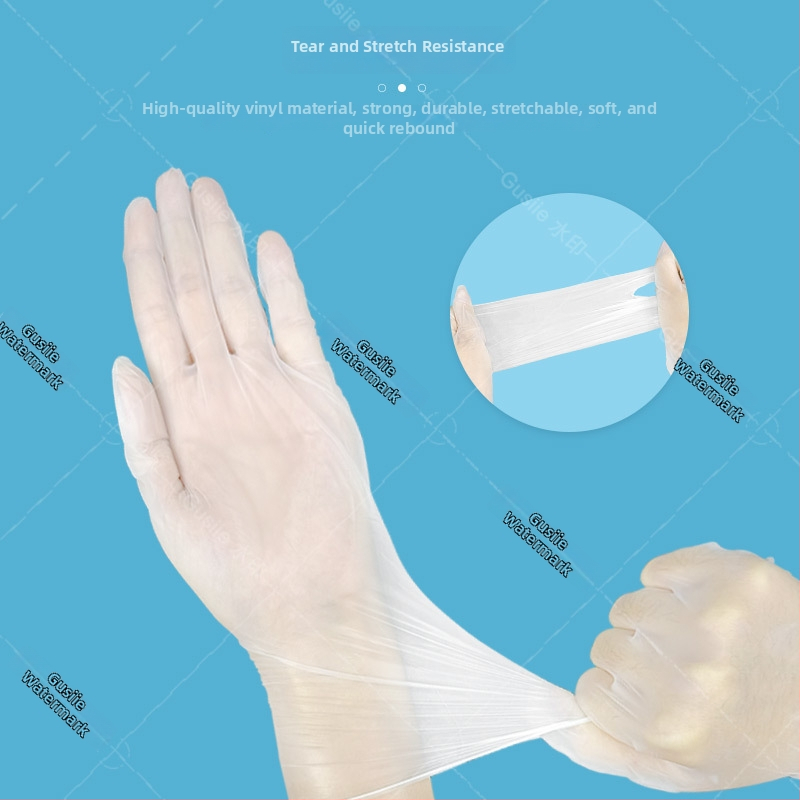Blue Guard jednorazové vinilové rukavice, vodotesné, potravinárskej kvality, na lekárske, potravinárske a priemyselné použitie, priehľadné