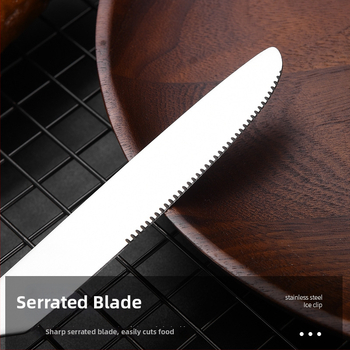 Trojbodový set jedálenského príslušenstva západného štýlu – nôž, vidlička a lyžica; 410 nerezová oceľ; zrkadlové leštenie; prispôsobiteľný; súkromná značka