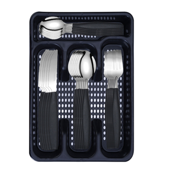 25-dielny set príborov: nože, vidličky, lyžice a paličky, z nehrdzavejúcej ocele 410, zrkadlový povrch