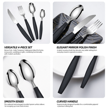 25-dielny set príborov: nože, vidličky, lyžice a paličky, z nehrdzavejúcej ocele 410, zrkadlový povrch
