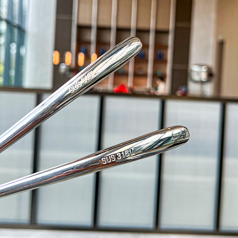 Set lyžíc s kruhovou hlavou z 316 nerezovej ocele, zrkadlovo leštené, moderný minimalistický štýl, model C284D