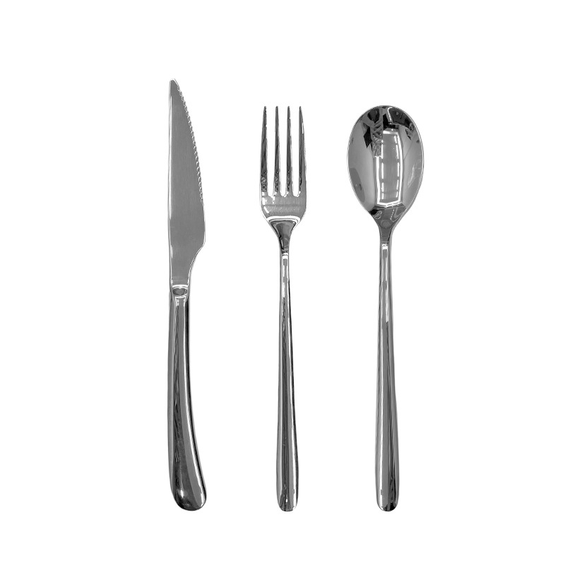 Set lyžíc s kruhovou hlavou z 316 nerezovej ocele, zrkadlovo leštené, moderný minimalistický štýl, model C284D