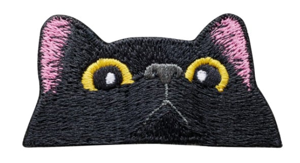 Κεντημένο Velcro patch με γάτα για ρούχα και σακίδια – πολυεστέρας, Unisex, Άνοιξη 2024, υπαίθρια αθλήματα, μοτίβο ζώων