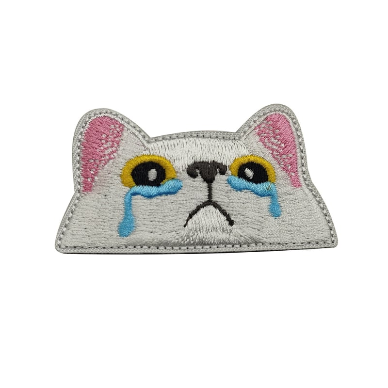 Κεντημένο Velcro patch με γάτα για ρούχα και σακίδια – πολυεστέρας, Unisex, Άνοιξη 2024, υπαίθρια αθλήματα, μοτίβο ζώων