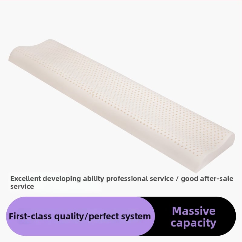 Latexová dlhá vankúš pre dvojicu — poťah z čistého bavlny, obdĺžnikový tvar, výška 10–15 cm, obsah latexu 90%+, hmotnosť 5–6 jin (približne 2,5–3 kg)