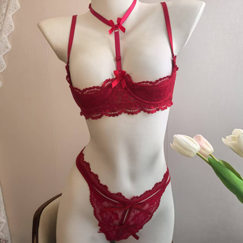 Set podprsenky z čipky s push-up, tenké tvarované košíčky s penou, odnímateľné dvojité ramienka, chrbát s dvojradovým zapínaním