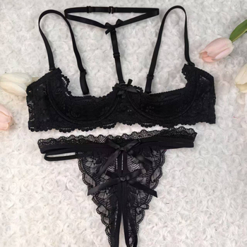 Set podprsenky z čipky s push-up, tenké tvarované košíčky s penou, odnímateľné dvojité ramienka, chrbát s dvojradovým zapínaním