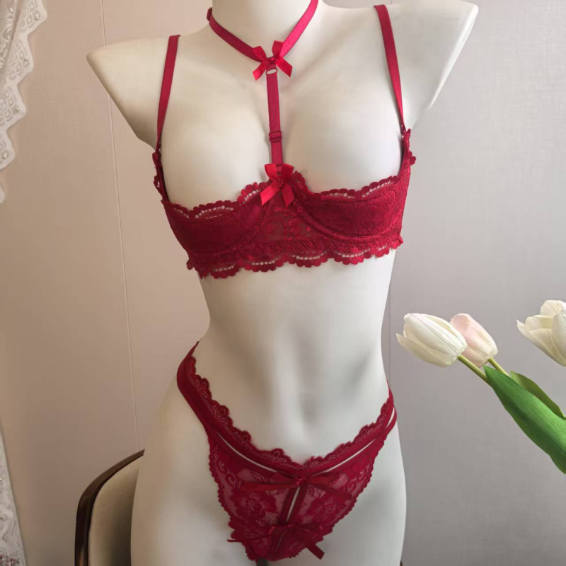 Set podprsenky z čipky s push-up, tenké tvarované košíčky s penou, odnímateľné dvojité ramienka, chrbát s dvojradovým zapínaním