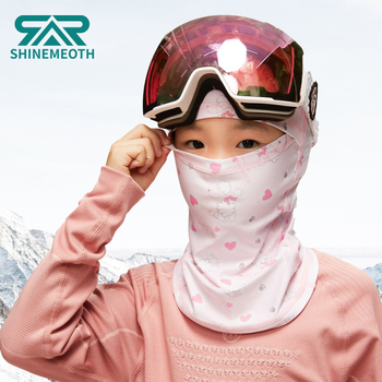 Detská lyžiarska maska s plnou ochranou tváre, polyesterová tkanina, značka Shinemeoth/Sunmusi, licencovaná privátna značka