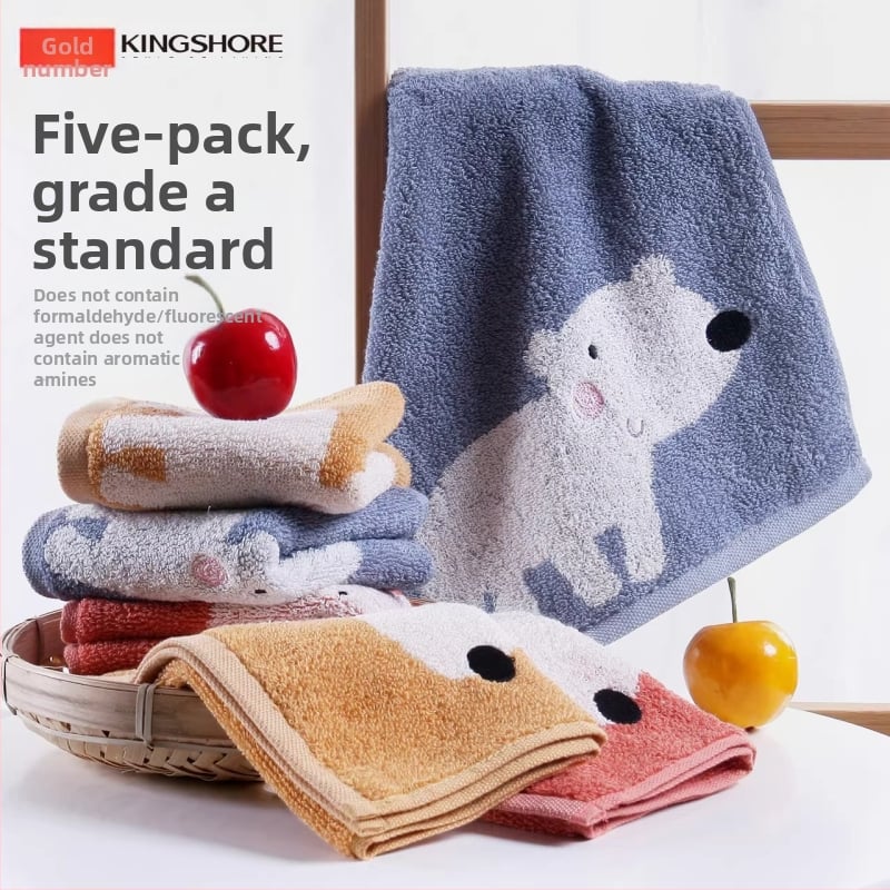 Detská utierka na tvár z 100% bavlny - džakard dizajn s karikatúrou, 48 g, rýchla absorpcia 0-5 s