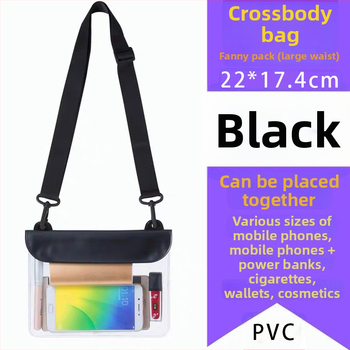 Nepremokavá crossbody taška na telefón – vonkajšia PVC, veľká kapacita, priehľadná dotyková obrazovka