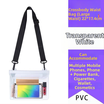 Nepremokavá crossbody taška na telefón – vonkajšia PVC, veľká kapacita, priehľadná dotyková obrazovka