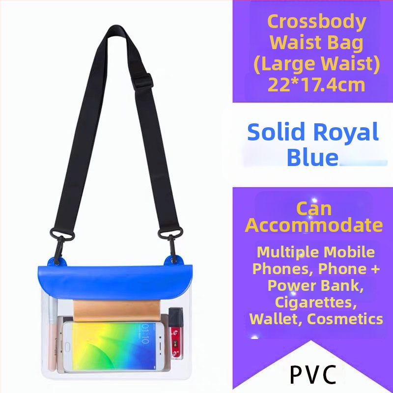 Nepremokavá crossbody taška na telefón – vonkajšia PVC, veľká kapacita, priehľadná dotyková obrazovka