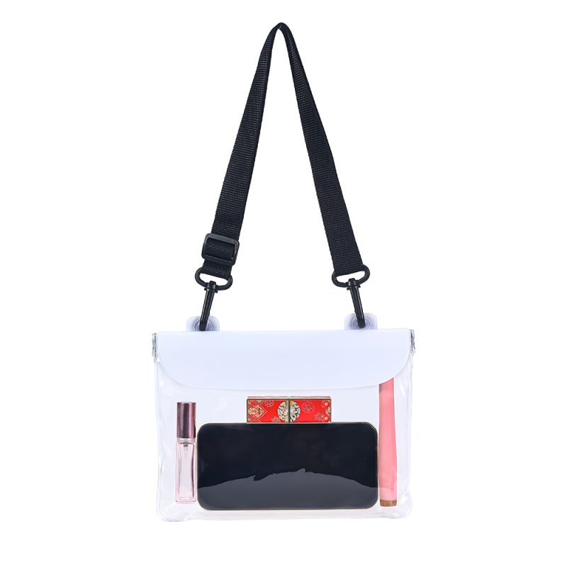 Nepremokavá crossbody taška na telefón – vonkajšia PVC, veľká kapacita, priehľadná dotyková obrazovka