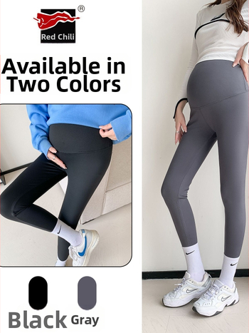 Tehotenské nohavice s nastaviteľnou oporou brucha, vysoká elasticita, zmes nylonu a elastanu, káro vzor, štýl pančuchových nohavíc