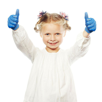 Detské nitrilové rukavice na domáce použitie – jednorázové, potravinárska kvalita, ultra tenké