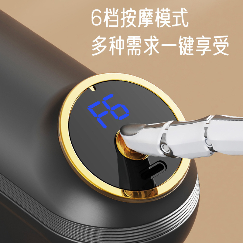 Dvojhlavý fasciálny masážny prístroj, USB nabíjanie, viacnásobné nastavenie, 4 masážne hlavy, vstavaná batéria 1200–2000 mAh, hluk do 36 dB