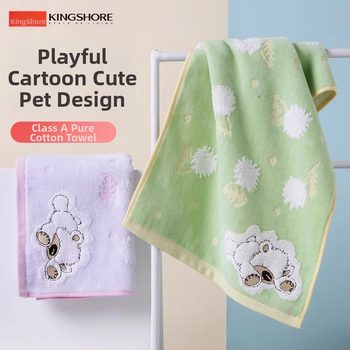 Detský uterák na tvár z čistej bavlny, textúra cut-pile, 32s vlákna, absorpcia 0–5 s