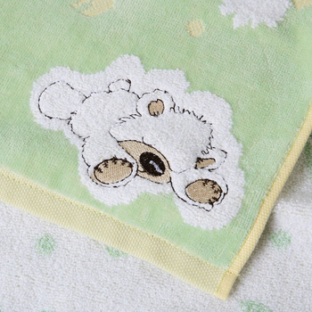 Detský uterák na tvár z čistej bavlny, textúra cut-pile, 32s vlákna, absorpcia 0–5 s