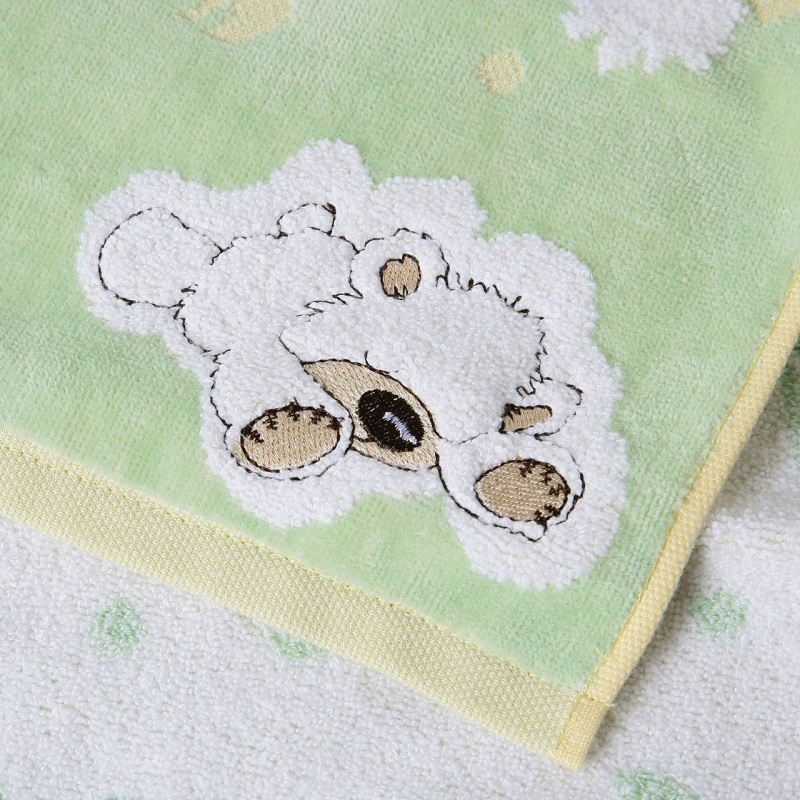 Detský uterák na tvár z čistej bavlny, textúra cut-pile, 32s vlákna, absorpcia 0–5 s