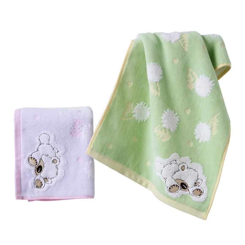 Detský uterák na tvár z čistej bavlny, textúra cut-pile, 32s vlákna, absorpcia 0–5 s