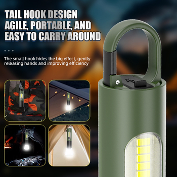 Lanternă LED reîncărcabilă, 800 mAh la 3.7V, carcasă ABS, rază maximă 200–500 m, rotație la 360°