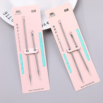 Sada ihiel na akné z nehrdzavejúcej ocele s dvojitou hlavou – nástroj na čistenie tváre a odstraňovanie čiernych bodiek, model F0255