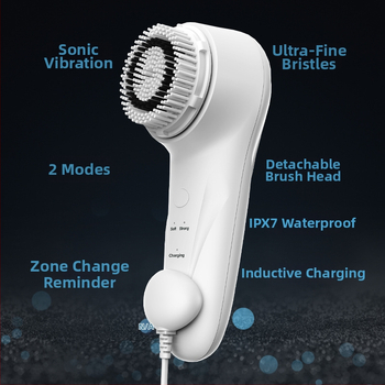 Burros bezdrôtové nabíjanie ultrazvuková čistiaca kefka na tvár s vibráciou, vodotesná, čistenie pórov