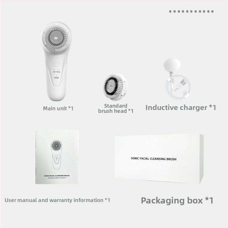 Burros bezdrôtové nabíjanie ultrazvuková čistiaca kefka na tvár s vibráciou, vodotesná, čistenie pórov