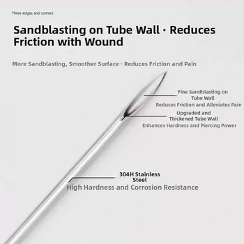 Jednorazový set piercingových ihiel pre perforáciu kože (uši, jazyk, pery) s potiahnutými ihlami; Značka Tai Mei; Netto obsah 150 g; Pôvod Iné; Výrobca Henan Taimei