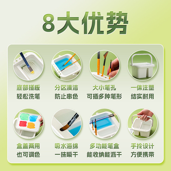 Vedro na umývanie štetcov pre umelcov, viacúčelový čistiaci kontajner pre študentov umenia, polypropylén, značky Surada