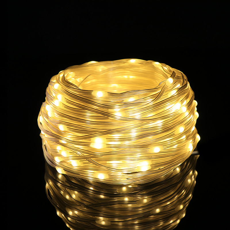 LED reťaz s koženým káblom pre vonkajšie použitie (20 LED, IP65, napájanie batériou, diaľkové ovládanie, ≤36V)