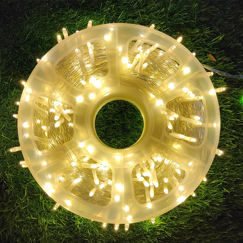 Vonkajšie LED reťazové svetlá, 100 LED, 24V nízke napätie, IP44 vodeodolné, ručné ovládanie